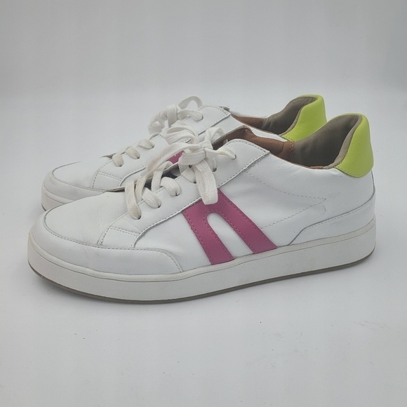 Lucky Brand Women's White Pink Lime Accent Hinta Comfort Sneakers Size 9.5 - Picture 2 of 10